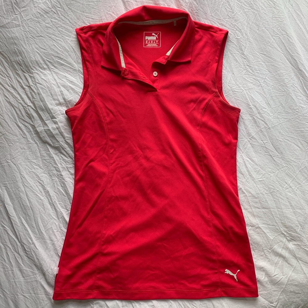 Collared Fuchsia Puma Golf Tank Top